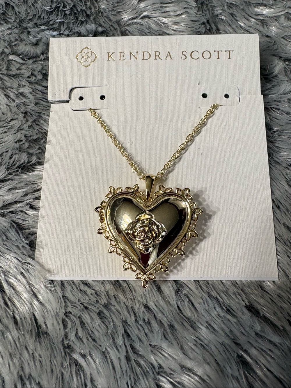 Kendra Scott Gold Heart Locket Necklace
